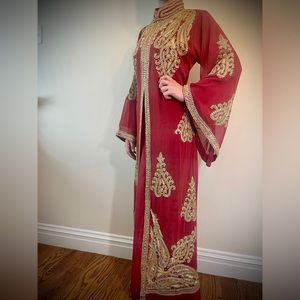 Gold On Maroon- Dress size 10